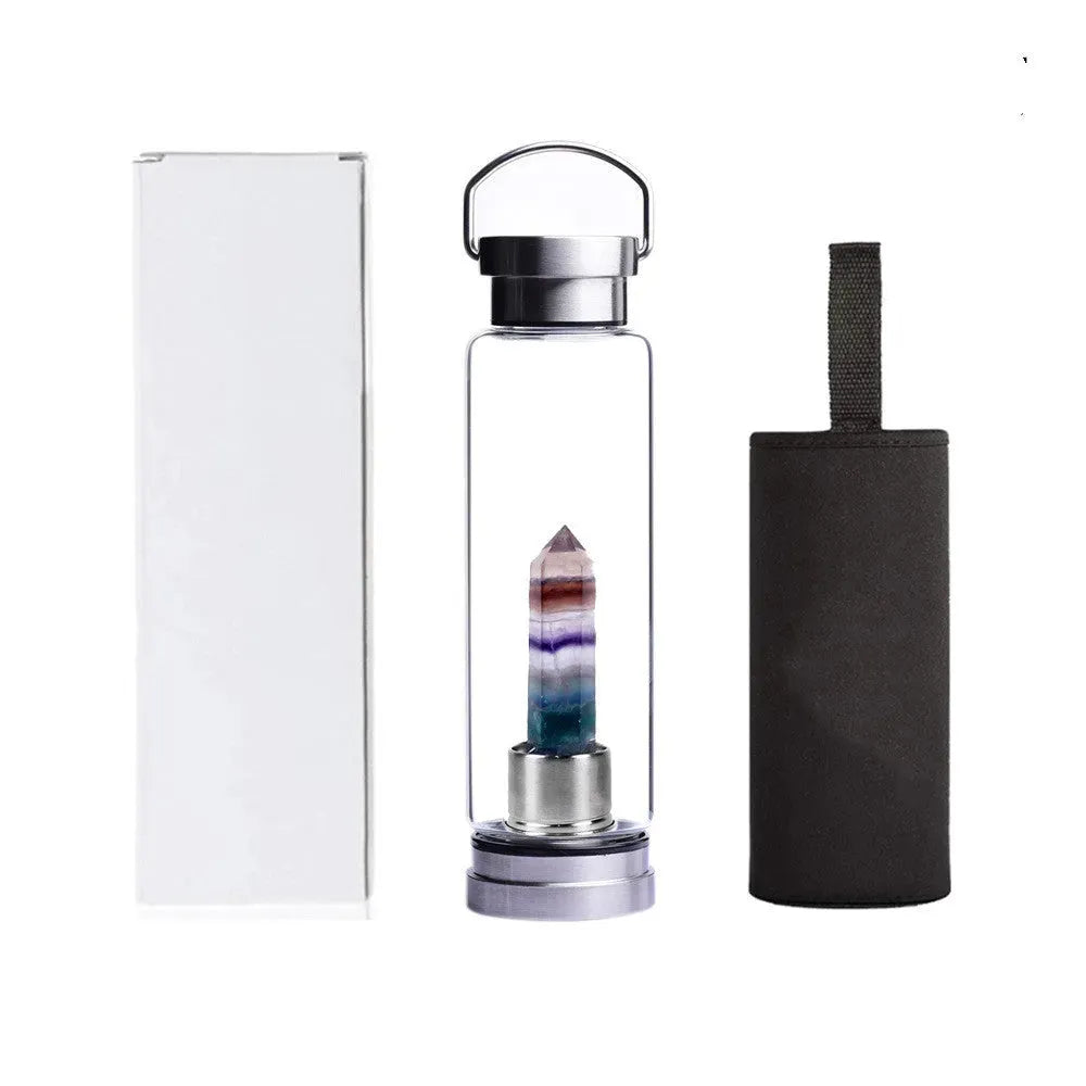 Energy Stone Water Bottle Glass Sports Water Cup Kettle - Bellarte Enchanté Energy Stone Water Bottle Glass Sports Water Cup Kettle